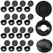 Tappi Coprivite con Incernierato in Plastica Piegare le Coperture a Scatto Delle Viti Rondella Flip Top Nero
