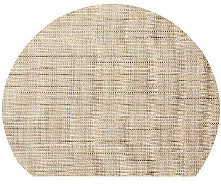 Platzset,Hotelhaus Einrichtung halbrundes Tischset, nordische wasserdichte Isolierkissen Tischmatte 8 Stück-beige