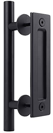 Lpraer 30CM Schiebetüren Griff Schwarze Scheunentorgriff Schiebetür zieht-Griff Schiebe Türgriff Küchengriffe für Scheunentore Schranktüren Gartenhäuser (Rundrohrgriff)