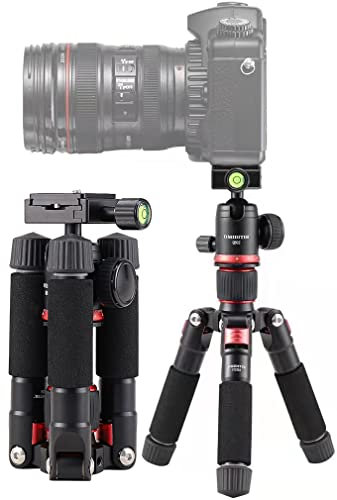 Tabletop Camera Tripod,Portable Metal Mini Tripod,20 DSLR Aluminum Travel Tripod with 360 Degree Pan Ball Head Load up to 13.23 Pounds,Compatible with Canon,Nikon,Sony