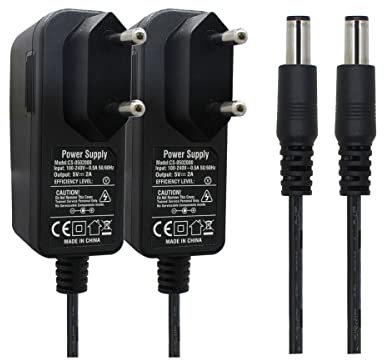 Security-01 2er Pack AC zu DC 5V 2A Netzteil Adapter, Stecker 5,5mm x 2,1mm für CCTV-Kamera LED String Licht