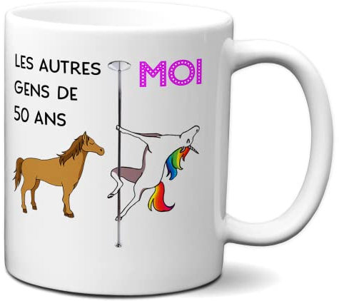 Tasse Mug Cadeau Anniversaire 50 ans Les Autres Gens Moi Licorne - Original Personnalisé