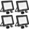 treoir LED Strahler Außen mit Bewegungsmelder 100W, Superhell 10000LM Led Außenstrahler 6000K LED Fluter Flutlicht, IP66 Wasserdicht LED Scheinwerfer für Garten,Garage,Hof(Kaltes Weiß-4pcs,100W)