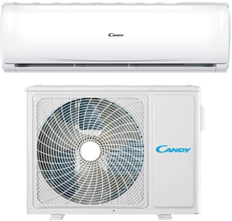 Candy, Aire acondicionado Smart Linea Pura, climatizador Monosplit con unidad exterior e interior de 24000 BTU, 33 dBA, con bomba de calor para aire caliente, autolimpieza y control remoto con App
