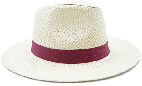 SILABA TONICA Sombreros Tipo Panamá - Pack 10 Sombreros de Paja con Cinta de Color a Elegir - Sombrero Acapulco Hombre y Mujer - Disponible en Tono Marrón y Beige