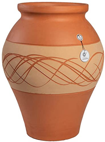 CERÁMICA RAMBLEÑA | Tinaja de Barro | La Tinaja | Tinaja Antigua | Tinaja macetero | Tinaja Maceta Hilo - Modelo 03 | 40x40x50 cm