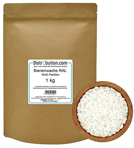 Bienenwachs RAL weiß 1 kg Pastillen Kerzenwachs gebleicht Kerzen gießen