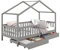 IDIMEX Hausbett ELEA aus massiver Kiefer, Kinderbett mit Rausfallschutz 90x200cm, Spielbett mit Dach in grau