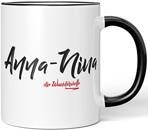 JUNIWORDS Tasse, Anna-Nina, die Wundervolle, Schwarz (5208836)