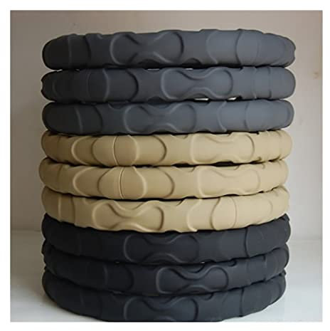 Lenkradbezug Auto-Lenkradbezug Dreidimensionales Lammfell Auto Verschleißfest rutschfest Langlebig Universell 37-38cm (14,5-15'') Modischer Autoinnenraum Lenkradabdeckung (Farbe : Grey)