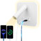 uksunvi LED Reading Light USB tipo - C Double charge Electric Zut Switch se puede ajustar 12w LED Spotlight 3000k Wall Light Aluminium Bed Light se puede girar (Blanco cuadrado)