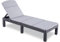BOLLI Bain de Soleil - Chaise Longue Jardin Exterieur - Résine Imitation rotin tressé - Coussin - Dossier réglable - Gris Sparkle (Bain de Soleil (avec Coussin))