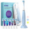 FUMEIKANG Spazzolino elettrico Bambini da 3-12 anni Spazzolini da denti elettrici Smart Timer 6 testine morbide impermeabile Spazzolino sonico per ragazze ragazzi (Blu)