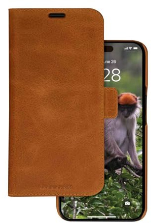 dbramante1928 Lynge - Flip-Hülle für Mobiltelefon - genarbtes Leder - Hellbraun - für Apple iPhone 13, 14, 15, 16e