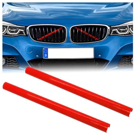 JNNJ 2 Piezas Inserción De Rejilla Frontal, Rejillas Frontales De Radiador Decorativa, Estilo Deportivo Marco De Cubierta Rejillas Del Radiador Accesorios, Compatible para F20 F21 F30 F31(Rojo)