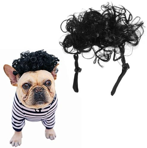 EBHO Funny Hund Perücke, Katze Rollenspiel Perücke, Hundekostüme, Cosplay Party Lustige Outfit Kleidung, für Kleine Mittlere und Große Hunde Perücke