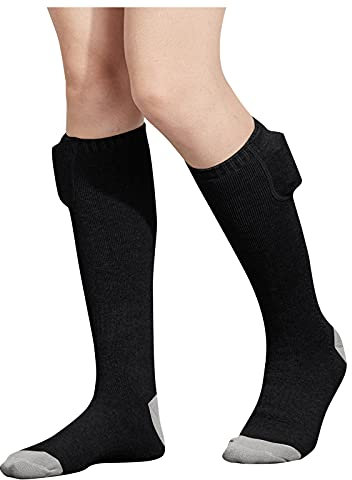 Chaussettes chauffantes avec batterie - Chaussettes chauffantes - Chaussettes chauffantes électriques unisexes rechargeables - Chaussettes chauffantes électriques à piles confortables - Chaussettes
