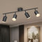 VEKIDOT LED Deckenstrahler 4 Flammig Schwarz - Strahler Deckenleuchte Schwenkbar 350° - Deckenlampe Spot GU10 - Deckenspot Modern Lampen Wohnzimmer - Küchenlampe Schlafzimmerlampe (Ohne Leuchtmittel)