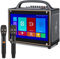 Máquina de karaoke inteligente con pantalla de letras, pantalla táctil IPS de 14 pulgadas, dos micrófonos inalámbricos, altavoz Bluetooth portátil, sistema PA para fiestas en el hogar y al aire libre