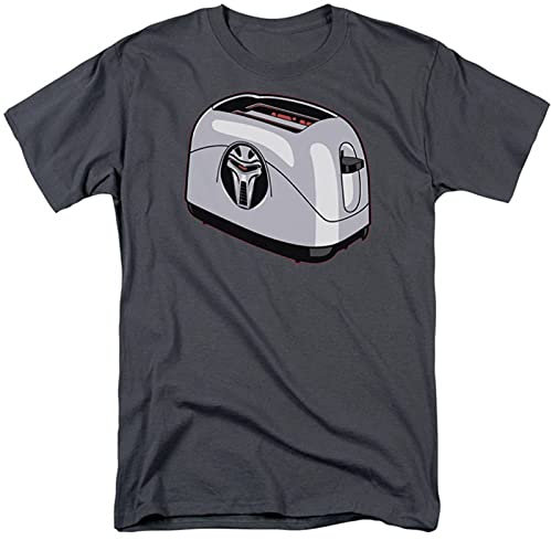 Battlestar Galactica Frakkin Toaster Cylon Charcoal Men's T-Shirt Unisex Black Tee L