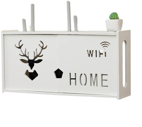 Sileduove Caja de almacenamiento WiFi Router para pared, montaje en pared, router wifi, ocultar, colgar en la pared, cable de TV, caja de ocultación (A)