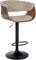 CLP Barhocker Vestal I Mit Holzsitz Und Armlehne I Höhenverstellbares Metallgestell Mit Fußstütze, Farbe:walnuss/Creme, Material:Stoff
