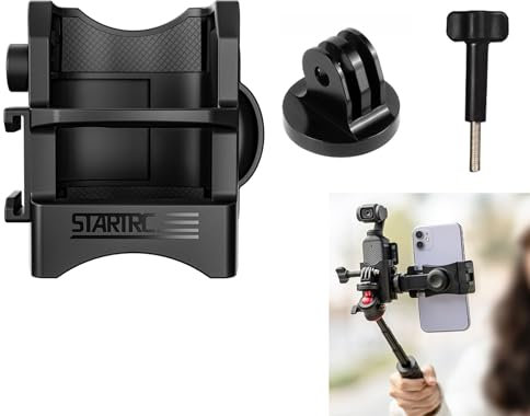 LICHIFIT Multifunktionale Erweiterungsadapterhalterung für DJI OSMO Pocket 3 Kamerahalterung Rahmenkofferhalter mit 1/4 Schraubanschluss und Cold-Shoe-Schnittstelle