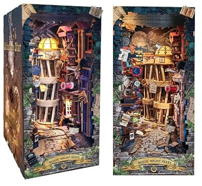 STRUCWOOD Modellbausatz Holzpuzzles zum Selbermachen, Bücherregal, Modellbau, Handwerk, Erwachsene/Geburtstag, kreative Geschenke (magische Nachtallee) (Magische Nachtallee)