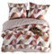 ZIRVEHOME Bettwäsche-Set 200x200 cm 3-teilig Baumwolle Renforcé geometrisches Design in Braun Beige Rostrot. Lena V2