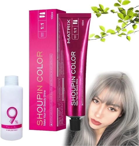Beryour Hair Dye,Beryour Hair Color Cream Kit,No Bleaching Hair Nourishing Coloring Hair Dye,Long-Lasting Nourishing Color-Treated Shampoo,DIY Fashion Hair Dye for Men Women (Gray)