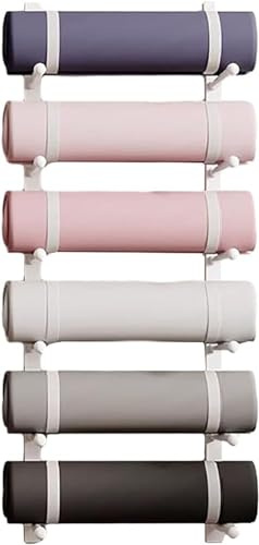 LBLFEBD Yogamatten-Wand-aufbewahrungsregal, Wandmontierter Yogamatten-Halter, Fitnessstudio-Organizer, Heim-Fitness-zubehör, Aufbewahrung Für Yoga-Gurte, Pilates-matten, Schaumstoffrolle