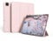 KVTVOU Coque pour iPad Air 13 Pouces M3 2025/M2 2024, iPad Pro 12.9 Pouces (2022/2021, 6/5/ Génération), Étui de Protection en TPU Souple avec Porte-Crayon, Réveil/Sommeil Auto, Rose