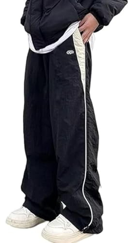 FYHTC Herren Streetwear Kleidung Fallschirm Track Hose Männer Tech Jogginghose Breites Bein Jogger Hose
