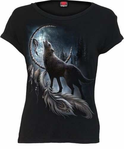 Spiral - from Darkness - U-Boot-Ausschnitt Cap Sleeve Top Schwarz - Digital