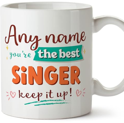 MUGFFINS Personalised Mug for Singer Woman - in English - Keep it up! - Funny Custom Gift for Colleagues - Ceramic 11oz Mug