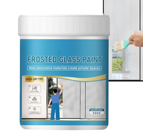 500 G Milchglasfarbe – Wasserfeste Sichtschutz-Fensterfarbe | Auf Wasserbasis Für Duschräume, Badezimmer, Glasflaschen-Bastelarbeiten, Schiebetüren, Selbstgemachte Matte Glasfarbe Für Privatsphäre Und