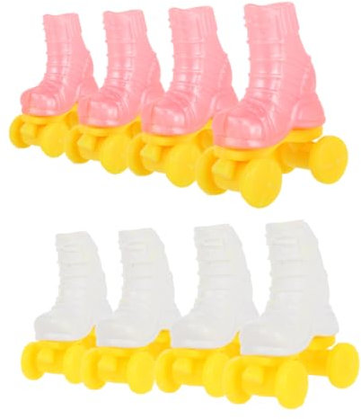 Warmhm 4paare Kleine Rollschuhe Modelle Puppenrollschuhe Schlittschuh Requisite Puppe Rollschuh Zubehör Für Kleine Häuser Puppenhausmodell