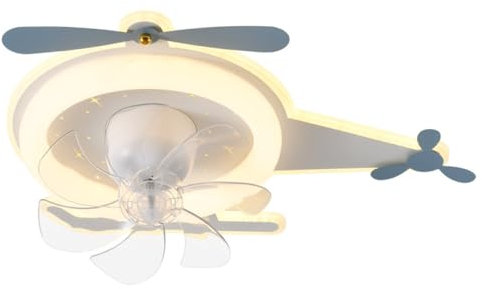 LLXTJJY Children's Helicopter Low Profile Ceiling Fans with Lights Shaking Head Ceiling Lamp with Fan Bedroom Children's Room Home Integrated Chandelier