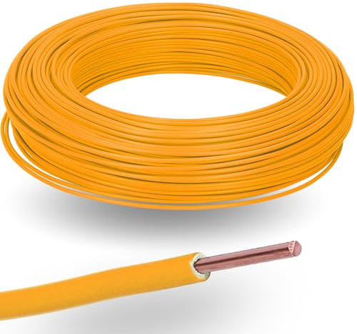 Kalitec H07V-U 1 x 1,5 mm² orange I Fil simple en PVC ignifuge 1,5 mm² toron rigide en cuivre I 450/750 V I Câble de câblage monofil pour câblage interne des machines et luminaires