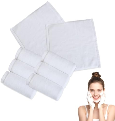 Highly Absorbent and Soft Feel Fingertip Towels, 8 Piece Cotton Washcloths