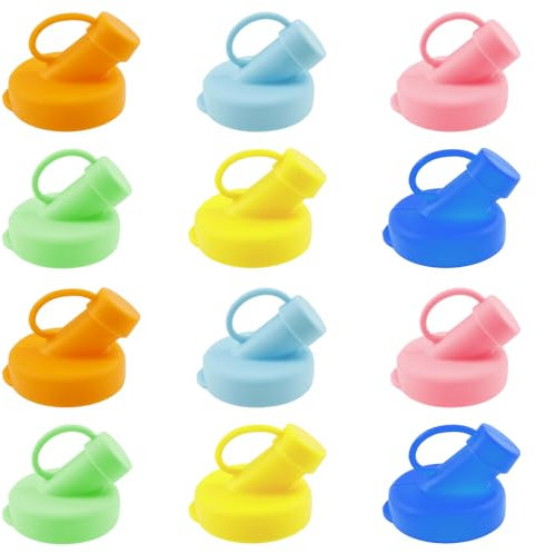 Foppla 12Pcs Silicone Milk Bottle Dispenser Caps,Reusable Milk Bottle Tops, Leakproof Milks Dispenser Tops Caps Easy to Clean