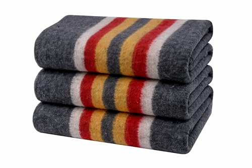 LNT Les nouveaux textiles - Lot de 3 Couvertures Epaisses de Protections de Meubles pour Déménagement, Transport et Stockage-150x200 cm - 410 gr/m²- couverture 100% Textile Recyclé. (3 Rouges)