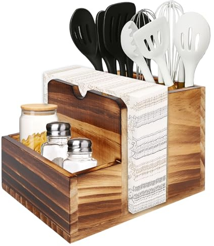 Gachiwar Küchentischgeschirrregal - Vielseitig Aufbewahrungsbox, Gewürzregal, Serviettenhalter, Besteckhalter Und Utensilienhalter, Elegante Organizer Für Besteck Und Gewürze