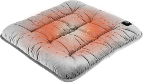 Kwak's Coussin chauffant pour siège de stade, 3 réglages de chaleur, batterie USB rechargeable sans fil, coussin chauffant portable pour camping, pêche (batterie externe non incluse) (gris)