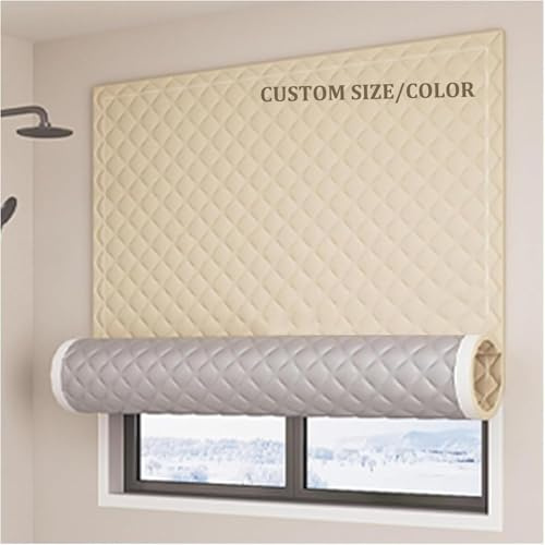 Generico Cortinas Térmicas De Invierno a Medida,Película Térmica para Ventanas contra El Frío,Cortina Algodón Grueso Resistente Al Viento,para Dormitorios,No Requiere Taladros