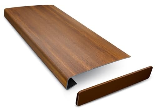 DQ-PP Fensterbank Verkleidung – Goldene Eiche - 38 x 150cm – Dicke 3mm – PVC Fensterbrett individuell anpassen – mit Seitenabschluss – zuschneidebare Abdeckung und moderne Renovierung
