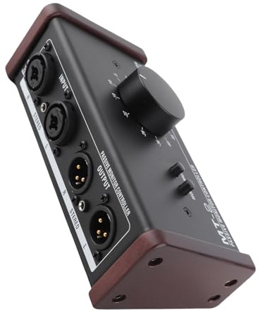 Naroote Passive Stereo Monitor Controller with Large Volume Knob and Mute Control for Studio Use Iron Material