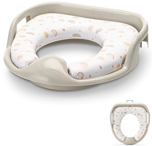 Lorelli Toilettensitz weich, Handgriffe, gepolstertes Sitzkissen, Spritzschutz beige