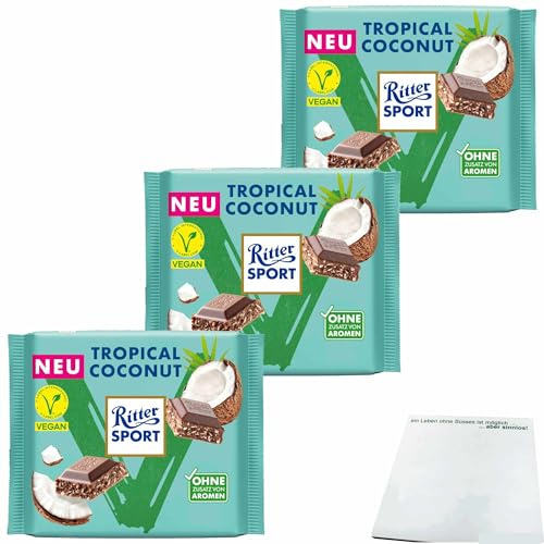 usy Bundle für Ritter Sport Tropical Coconut 3er Pack (3x100g Tafel) + usy Block