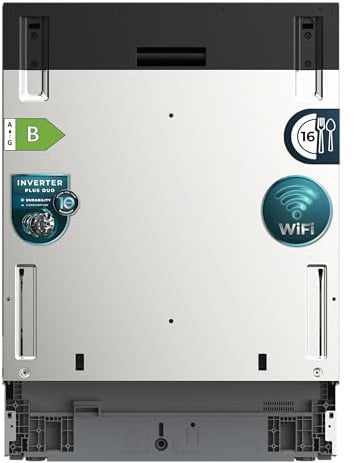 Cecotec Vollintegrierbarer Geschirrspüler Bolero Aguazero 8700 Full-BI Connected. Klasse B, 16 Maßgedecke, 60 cm, Inverter Plus Duo, Gleitscharniere, WLAN, Bodenlicht, Turbo Dry Trocknung
